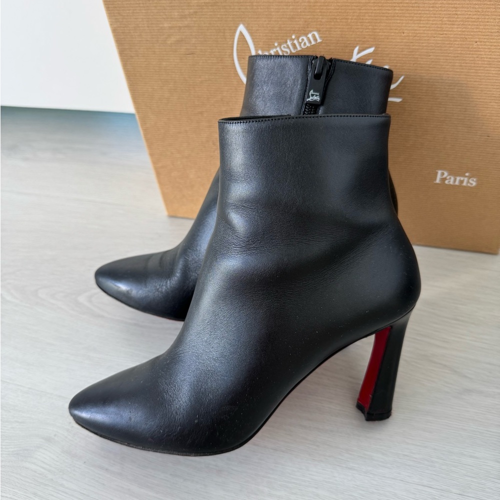 Christian Louboutin Black Leather Heeled Boots